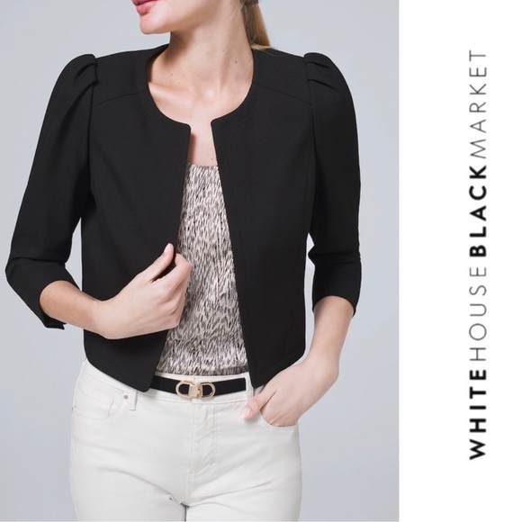 White House Black Market Jackets & Blazers - White House black market puff sleeve crop jacket